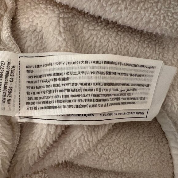 Abercrombie & Fitch asymmetrical snap up sherpa top with quilting in lt grey - Picture 8 of 8